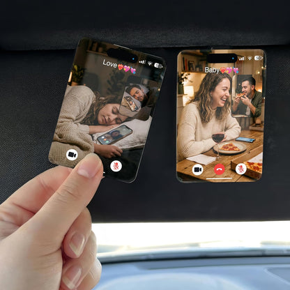 Personalized Car Visor Photo Clip – Custom Acrylic Picture Holder with Text, Gift for Dad, Mom, Husband, Wife, or Girlfriend