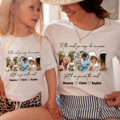 Custom Mom T-Shirt with Family Photos for Mother's Day, Birthdays, or Any Occasion - Personalized Apparel for Moms - Comfortable, and Unique - Upload Your Photo Black