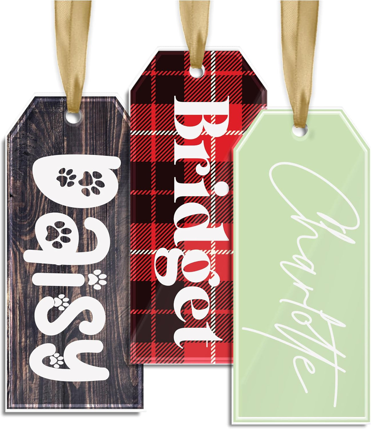 Zexpa Apparel Personalized Acrylic Gift Tags - Custom Name Tags in Multiple Colors & Patterns, Gift for Mom, Weddings, Holidays - Personalization for Christmas, Birthdays, Parties, Baby Showers