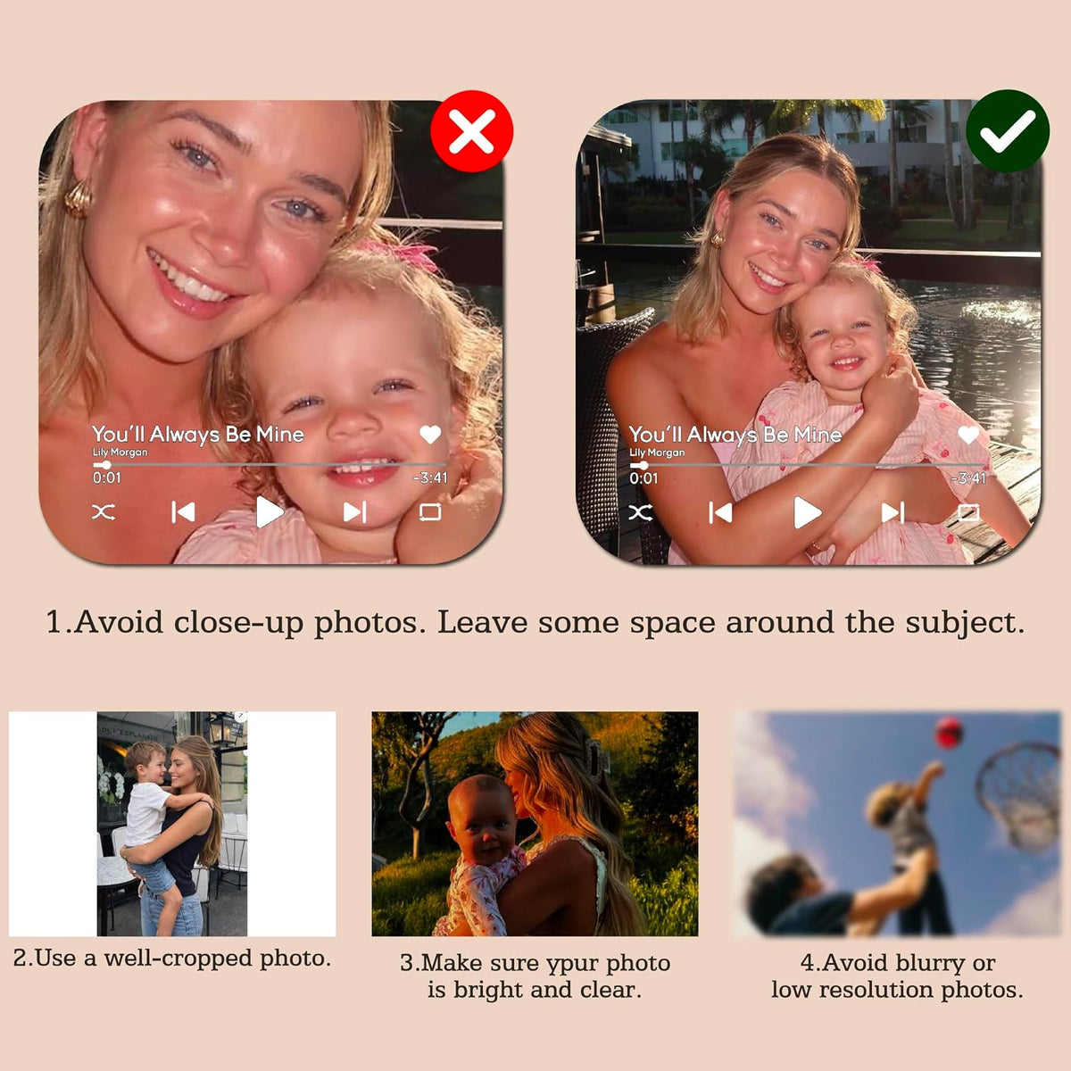 Custom Baby Heartbeat Music Fridge Magnet with Ultrasound Photo and Name