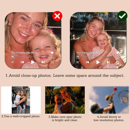 Custom Baby Heartbeat Music Fridge Magnet with Ultrasound Photo and Name