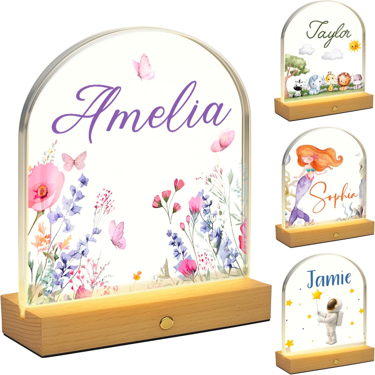 Personalized Night Light with Name, Custom LED Lamp for Boys and Girls