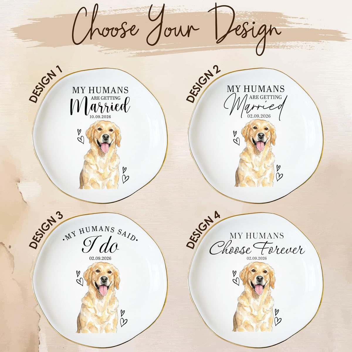 Personalized Ring Dish with Name, Custom Jewelry Tray Gift for Women, Bridesmaids, Mom, Grandma, or Best Friends