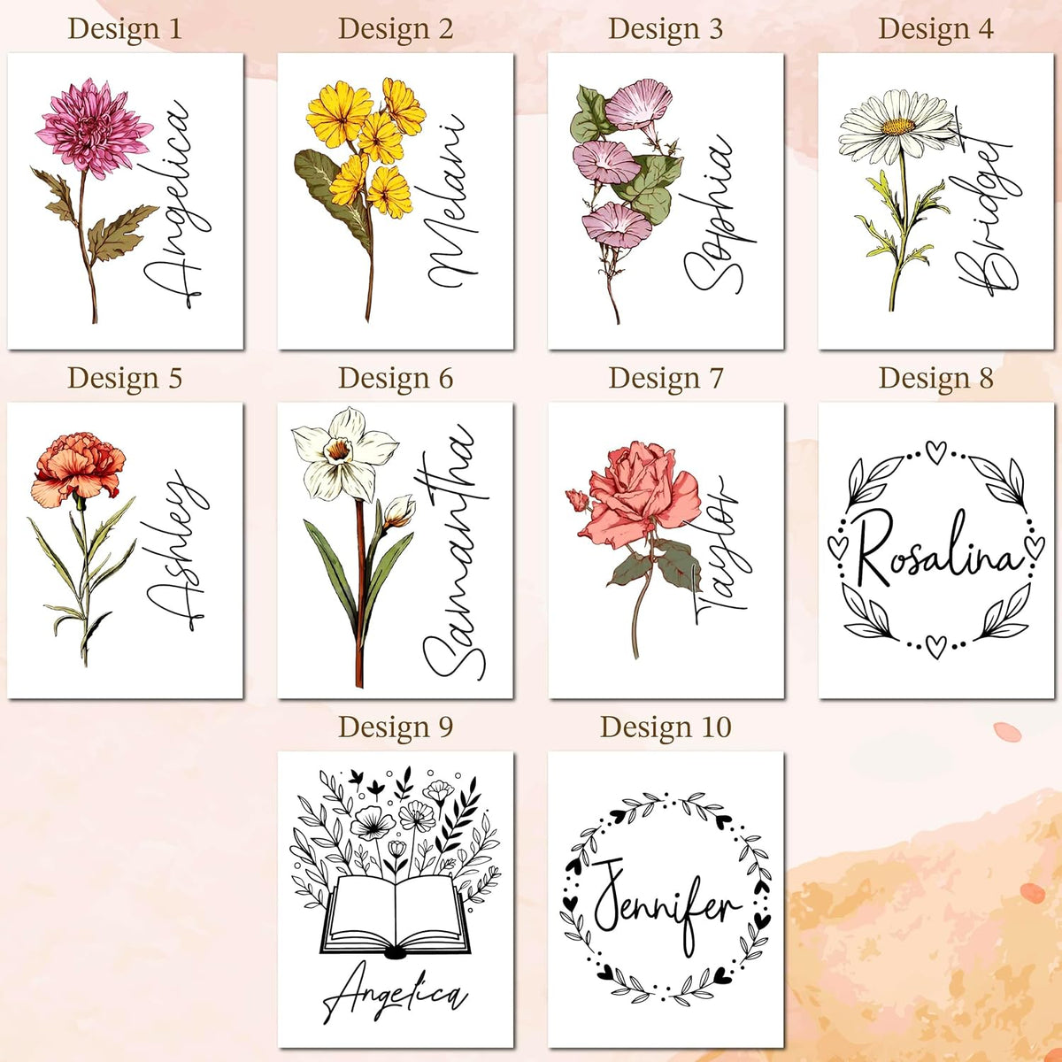 Personalized Magnetic Bookmark, Custom Floral Design, Gift for Book Lovers