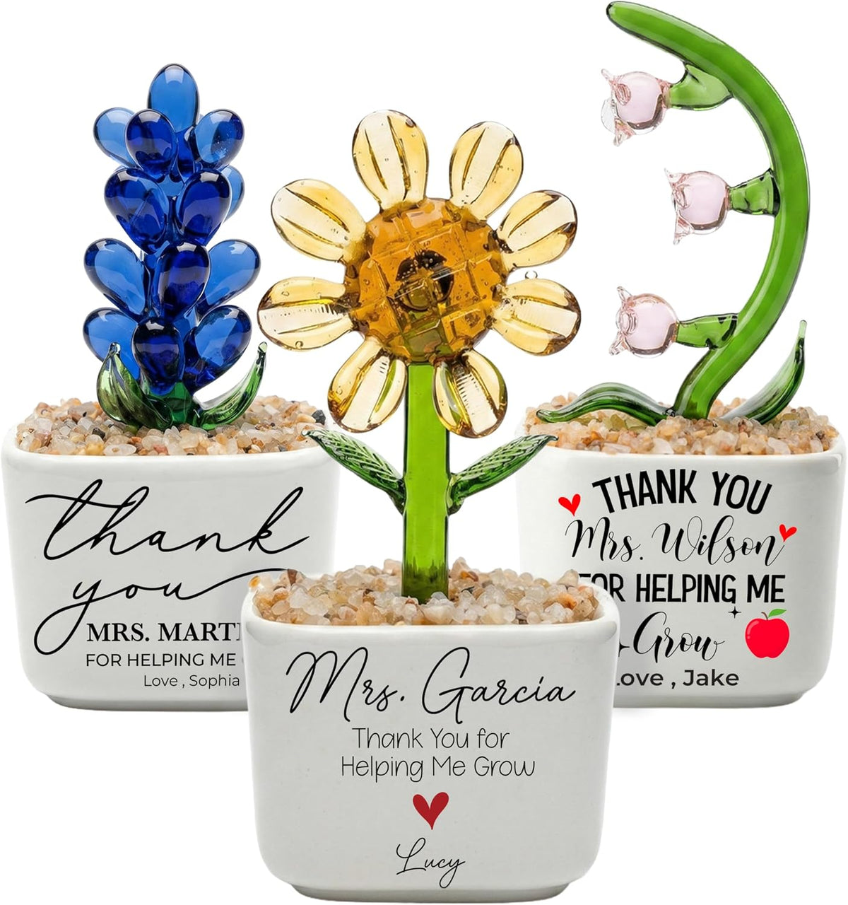 Personalized Grandma Gift - Custom Flower Pot with Names - Ceramic Planter Gift for Mom, Grandma's Garden for Grandma