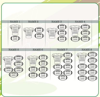 Custom Dad’s Touchdown Keychain – Personalized Football Jersey Keyring with Kids’ Names – Unique Father’s Day Gift for Dad from Son or Daughter – Sports Theme Custom Gift Idea