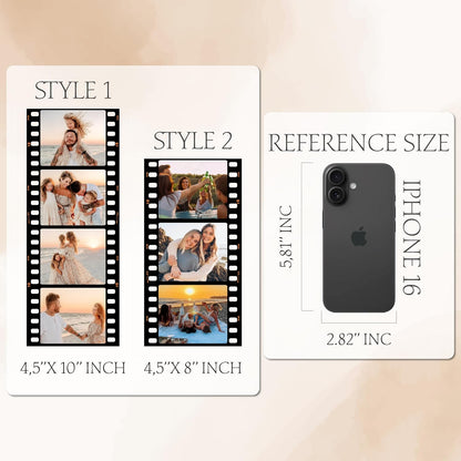 Zexpa Apparel Custom Photo Film Strip Acrylic Plaque - Personalized Picture Display Camera Roll Sign for Mother, Couples - Unique Keepsake Gift for Mothers Day, Christmas, Valentines Day, Birthday