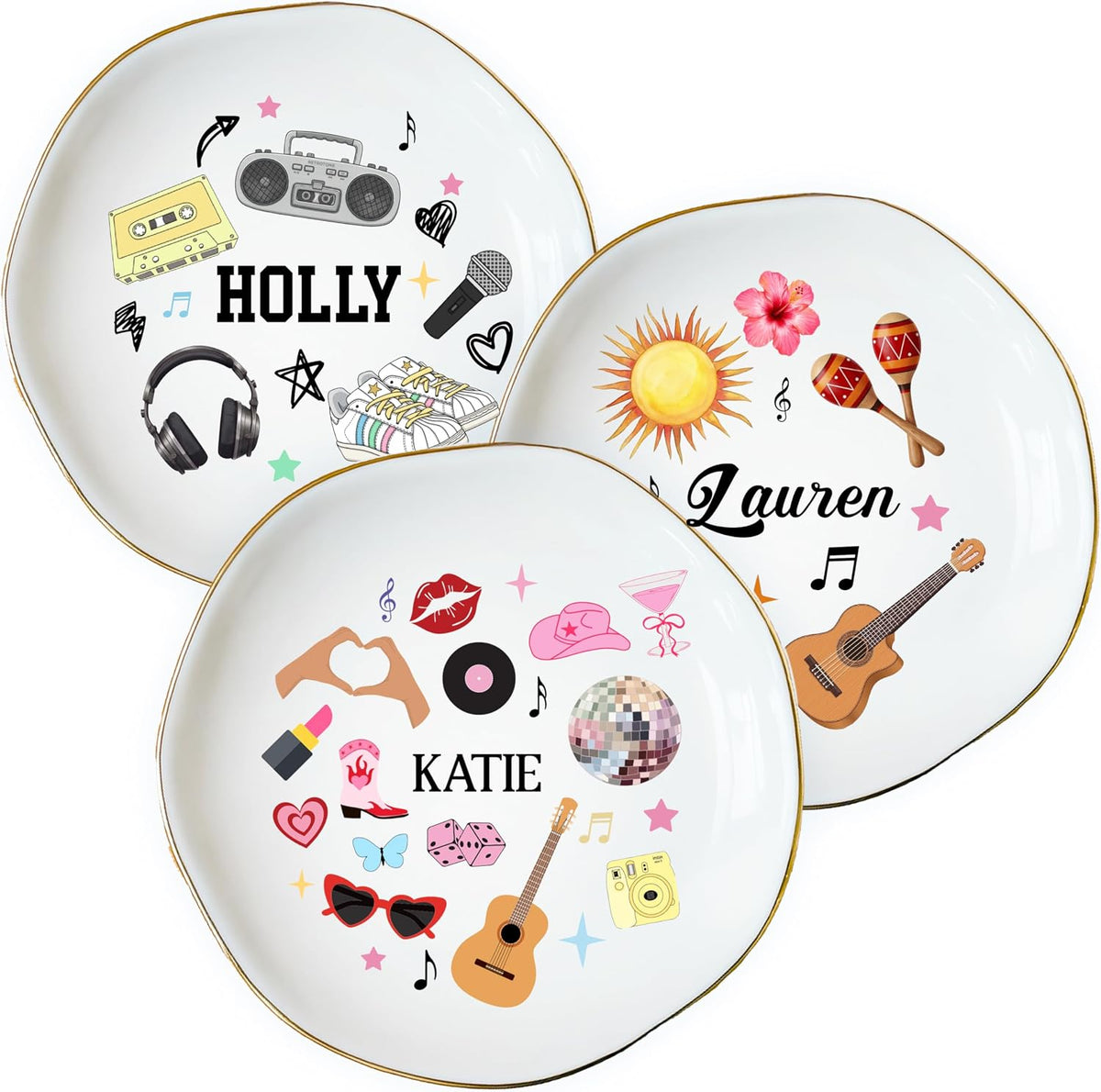 Personalized Ring Dish with Name, Custom Jewelry Tray Gift for Women, Bridesmaids, Mom, Grandma, or Best Friends