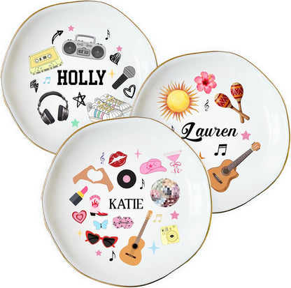 Personalized Ring Dish with Name, Custom Jewelry Tray Gift for Women, Bridesmaids, Mom, Grandma, or Best Friends