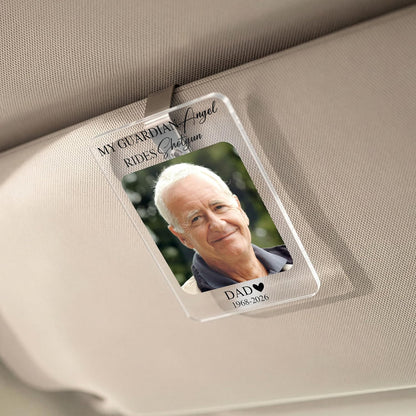 Personalized Car Visor Photo Clip – Custom Acrylic Picture Holder with Text, Gift for Dad, Mom, Husband, Wife, or Girlfriend