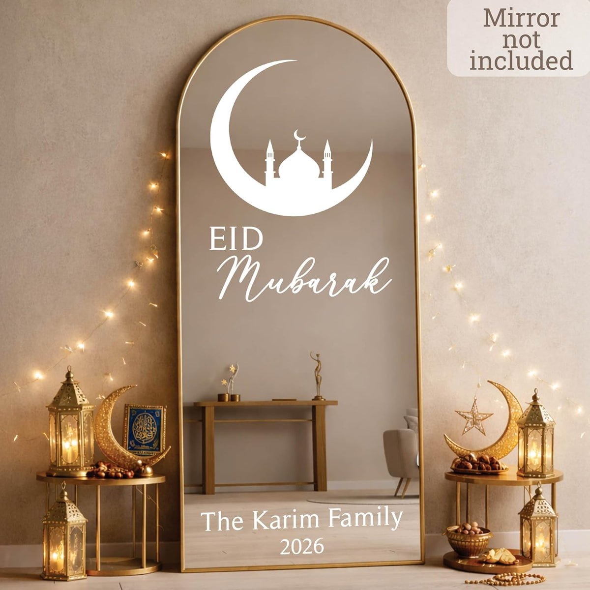 Personalized Welcome to Our Wedding Mirror Sign Decal DIY - Customized Bride and Groom Names - Lettering Elegant Happily Ever After Party Vinyl Sticker Wall Reception Decor