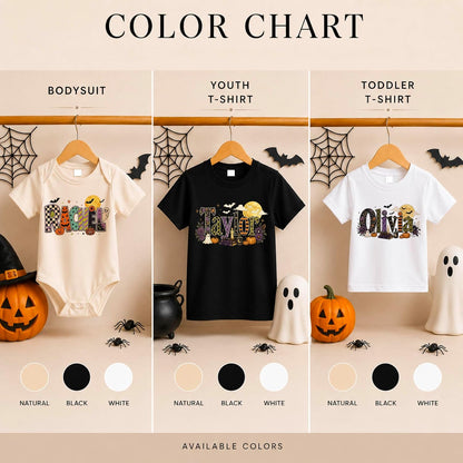 Halloween Custom Name Little Pumpkin Witch Youth Costume Shirt, Spooky Ghost Tee