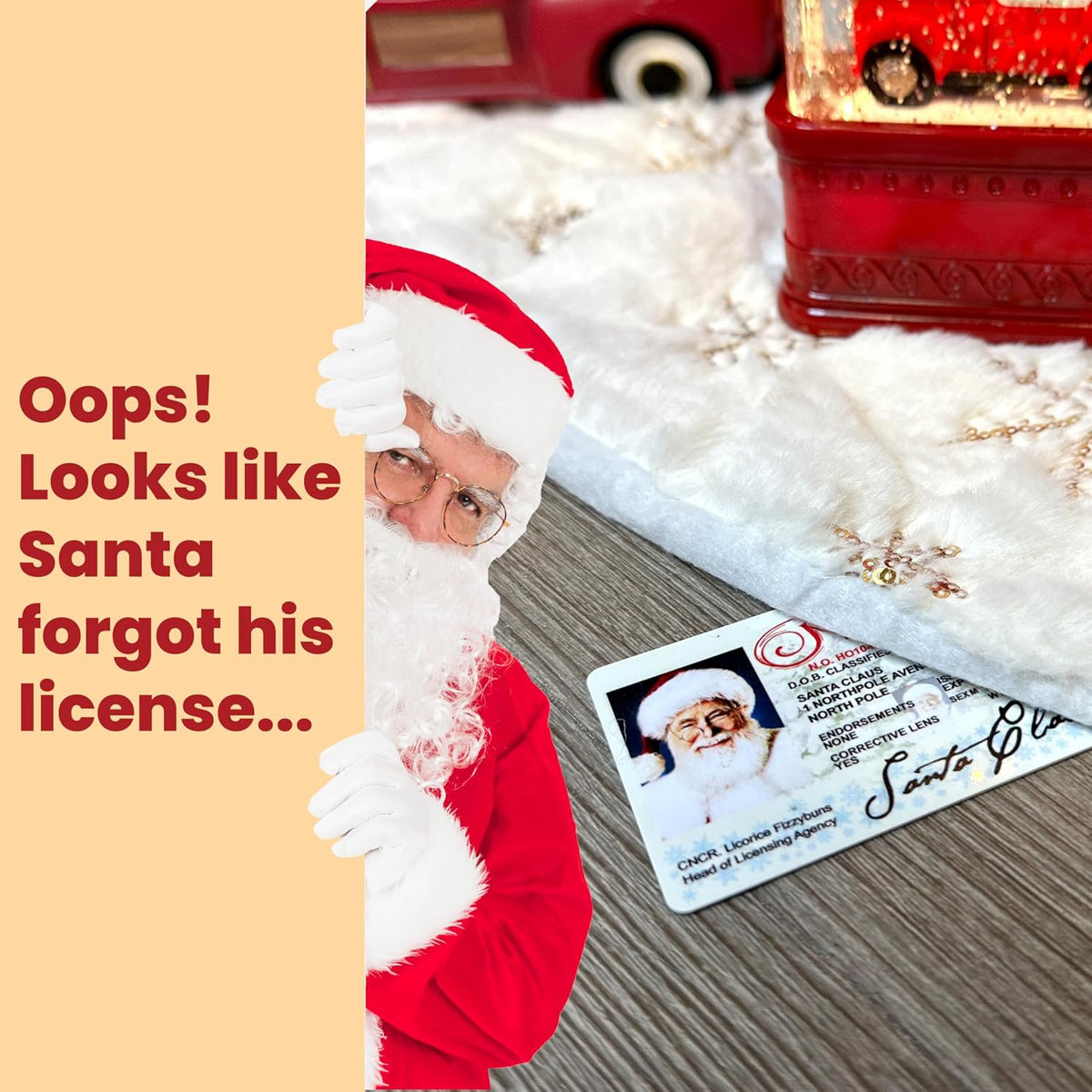 Zexpa Apparel Santa Claus North Pole Driver License - Fun Novelty Christmas ID Card for Kids, Holiday Party Favor, Christmas Stocking Stuffer, Sleigh Restrictions Card for Santa Fans