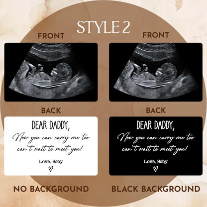 Personalized Ultrasound Wallet Card, Custom Baby Announcement Gift for Dad