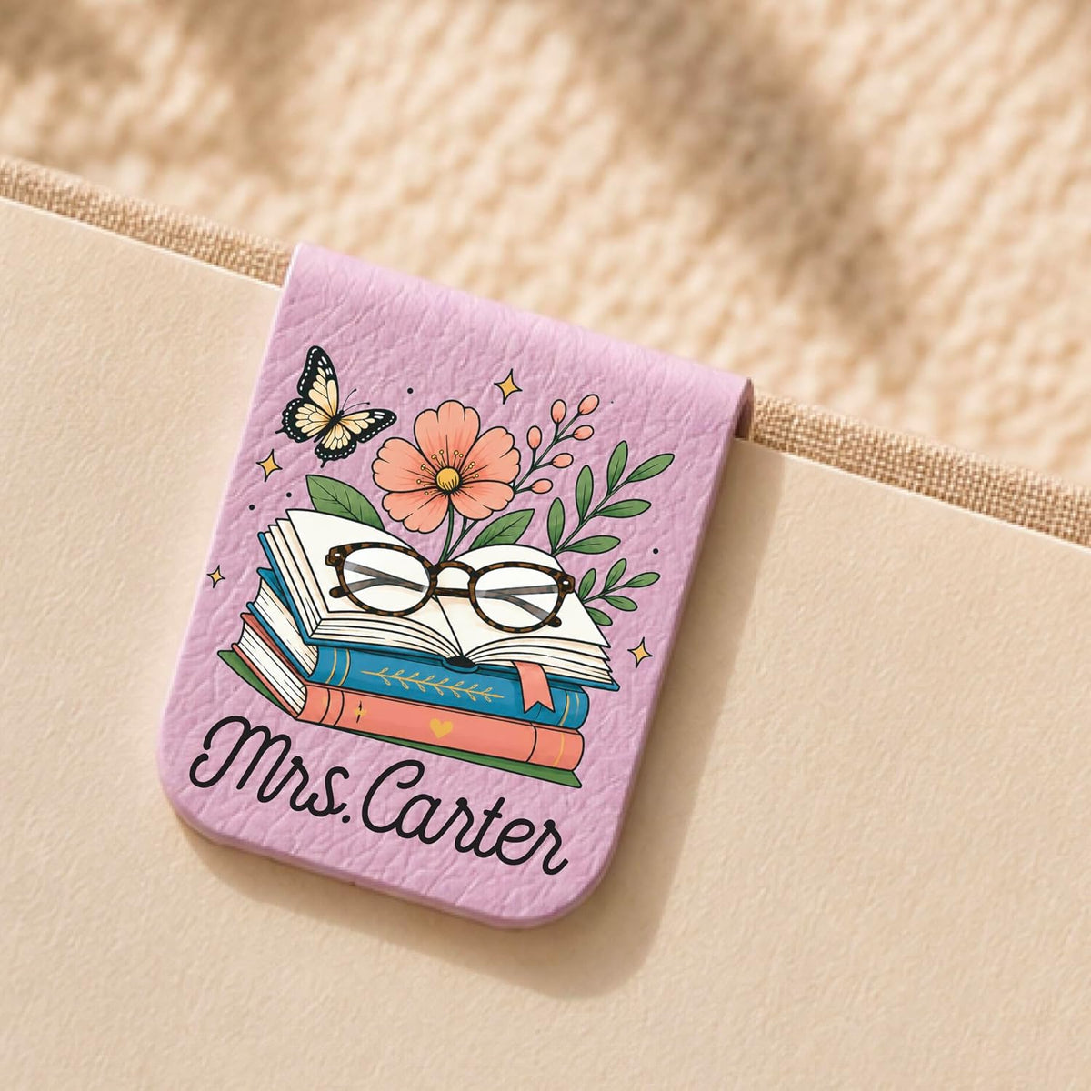 Personalized Magnetic Bookmark with Name, Custom Teacher Appreciation Gift