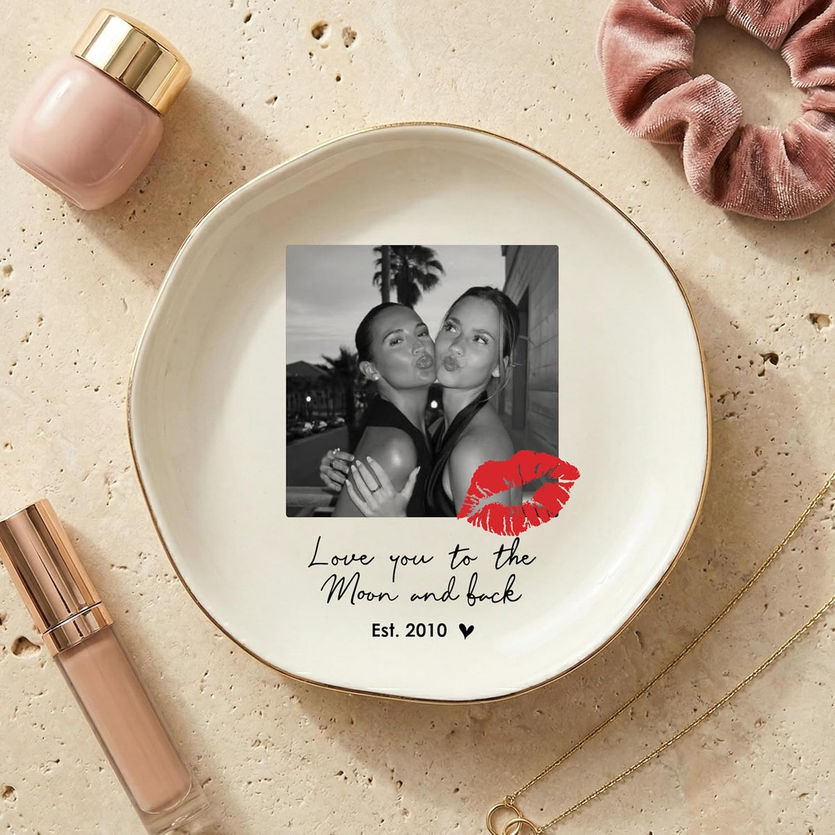 Personalized Ring Dish with Name, Custom Jewelry Tray Gift for Women, Bridesmaids, Mom, Grandma, or Best Friends