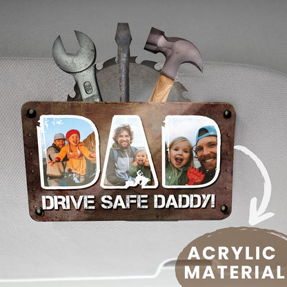 Personalized Cowboy Horseshoe Car Visor Clip – Custom Photo & Message Gift for Dad – Drive Safe Daddy – Cute Father’s Day Car Accessory from Kids – Best Dad Ever