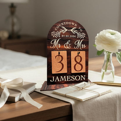 Personalized Countdown Sign, Custom Wooden Number Block Display for Christmas, Wedding, Baby Arrival or Homecoming, Reusable Holiday Decoration Gift