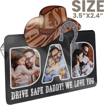 Personalized Cowboy Horseshoe Car Visor Clip – Custom Photo & Message Gift for Dad – Drive Safe Daddy – Cute Father’s Day Car Accessory from Kids – Best Dad Ever