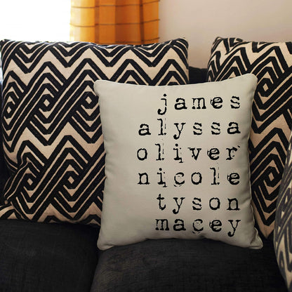 Personalized Throw Pillow Covers for Mother's Day, Customized Case with Names