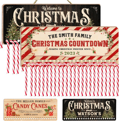 Personalized Christmas Countdown Wood Sign, Custom Advent Calendar Decor