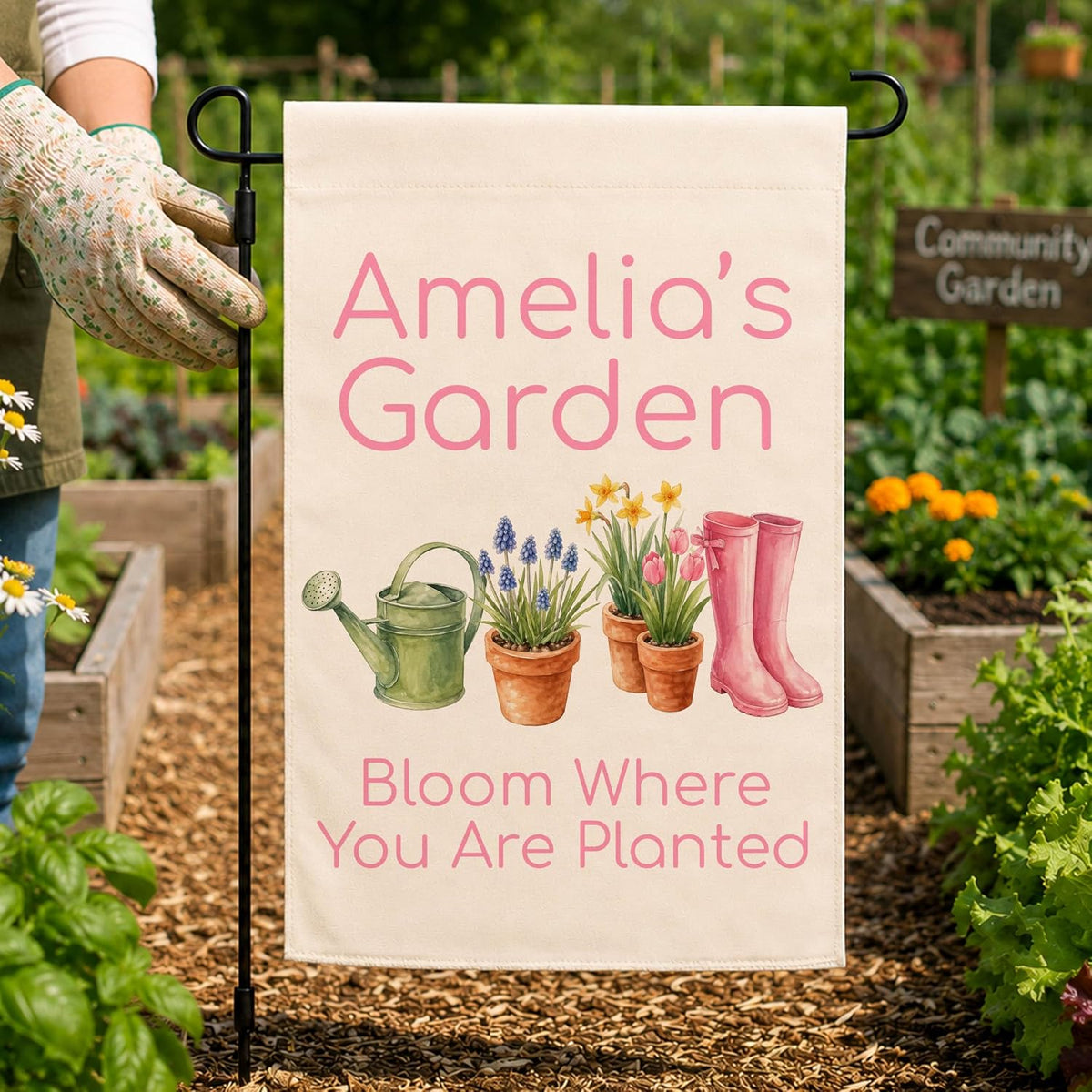 Personalized Camping Garden Flag 13x18 Inch Double Sided, Custom Family Name Welcome to Our Campsite Yard Flag