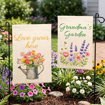 Personalized Camping Garden Flag 13x18 Inch Double Sided, Custom Family Name Welcome to Our Campsite Yard Flag
