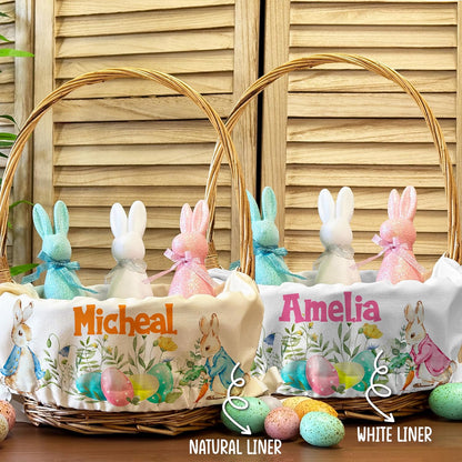 Personalized Easter Basket Liner with Custom Name – Easter Basket Essentials for Holiday, Egg Hunt & Gift Baskets – Customizable Cover Only, Basket Not Included – Unique Gift for Girls, Boys and Kids