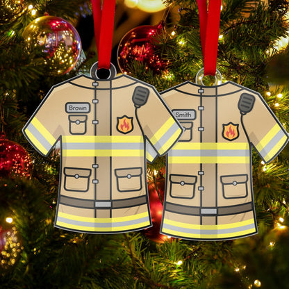 Personalized Uniform Christmas Ornaments for Nurse Doctor Vet Police Firefighter – Custom Acrylic Name Tag Occupation-Themed Xmas Tree Decorations for Family