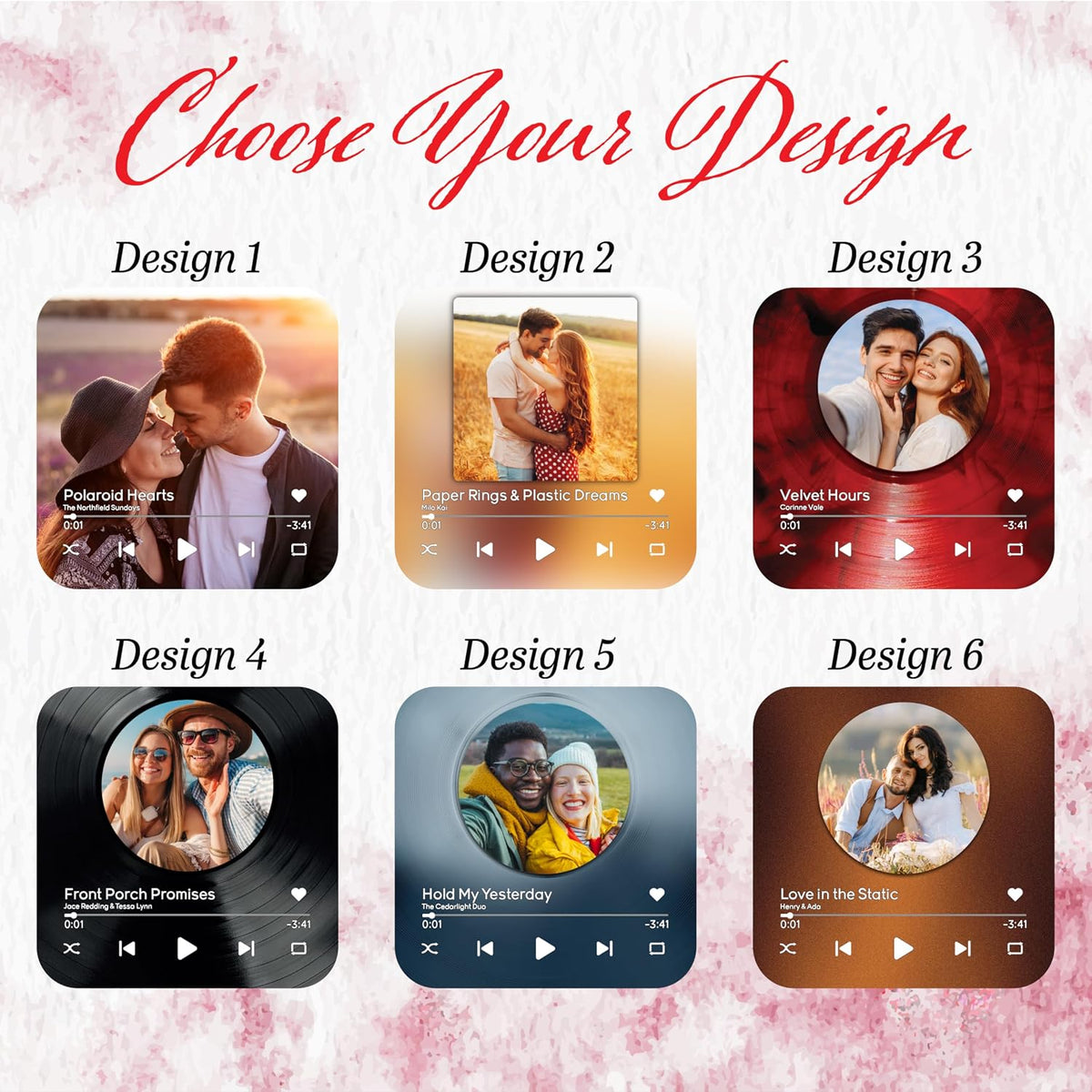 Personalized Music Fridge Magnet with Photo, Custom Song