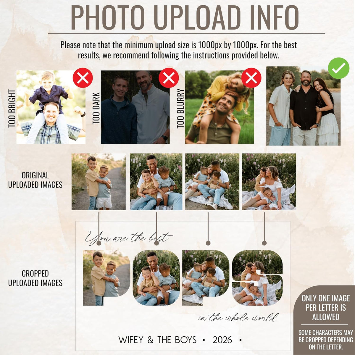 Personalized Father’s Day Present for Dad, Custom Photo Acrylic Plaque with LED Night Light Dad Picture Frame Gift