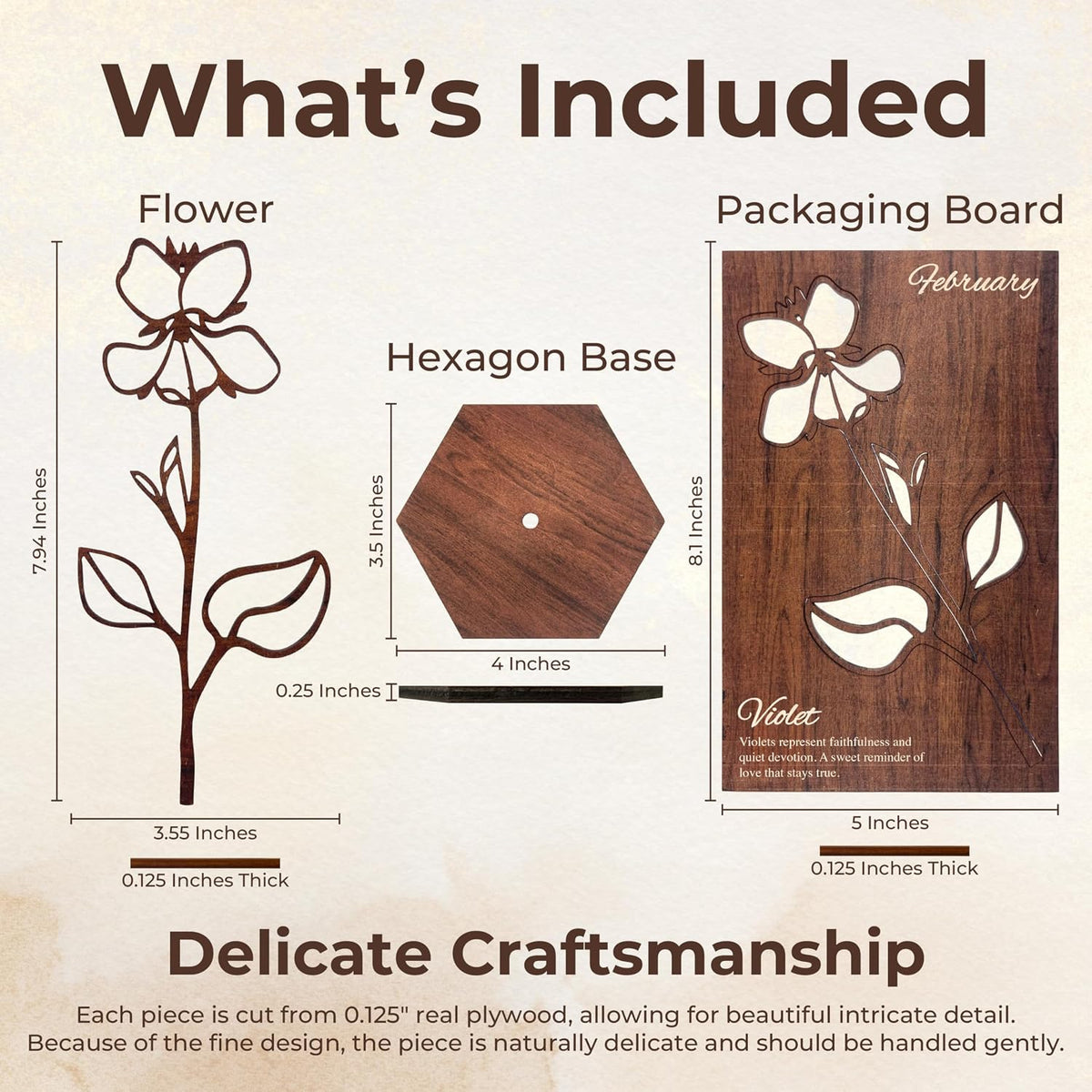 Birth Month Flower Wooden Decor, Grandma Mothers Day Gift for Mom Nana Gigi, Elegant Floral Home Decor, Birthday Christmas Gift