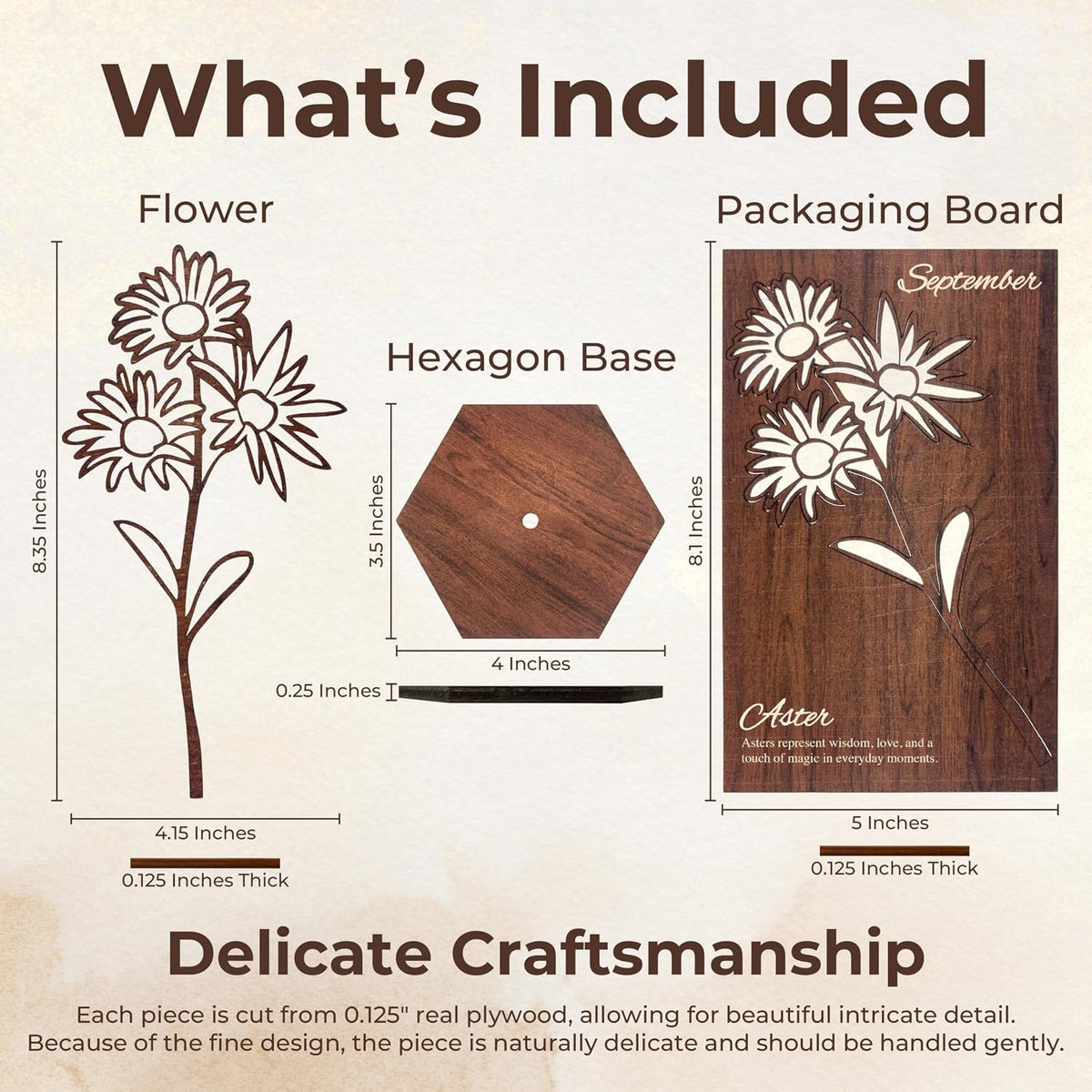 Birth Month Flower Wooden Decor, Grandma Mothers Day Gift for Mom Nana Gigi, Elegant Floral Home Decor, Birthday Christmas Gift