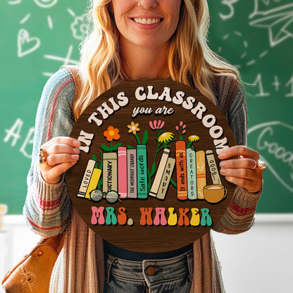 Personalized Teacher Door Hanger with Name, Custom Back to School Gift