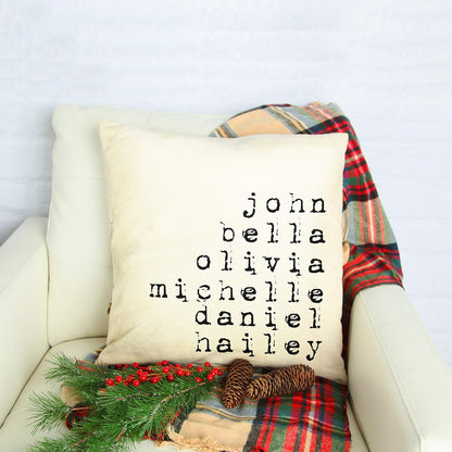 Personalized Throw Pillow Covers for Mother's Day, Customized Case with Names