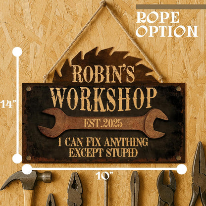 Personalized Garage Wood Sign for Dad or Grandpa – Custom Rustic Workshop Wall Decor with Name – Funny Gift for Father’s Day, Birthday, Christmas from Kids or Grandkids – Papa’s Garage Sign