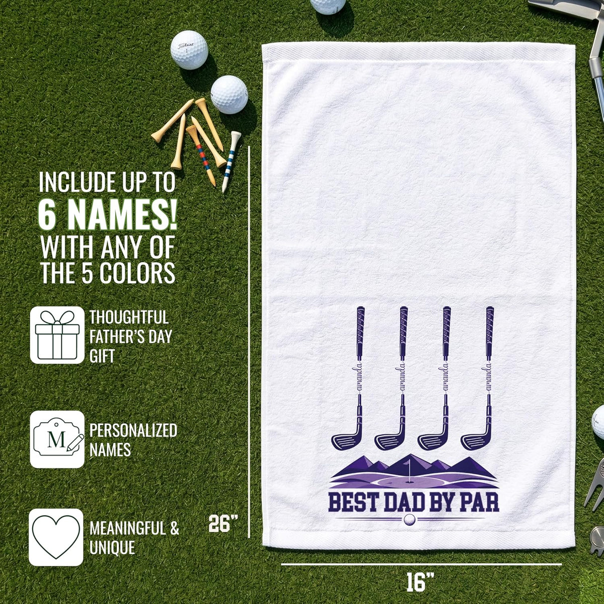 Zexpa Apparel Custom Pet Golf Towel – Personalized Golf Club Towel with Your Dog or Cat Photo & Name – Unique Pet Lover Golf Accessory Gift for Golfers & Pet Owners