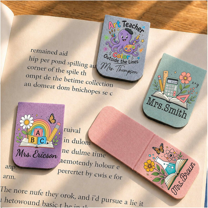Personalized Magnetic Bookmark with Name, Custom Teacher Appreciation Gift