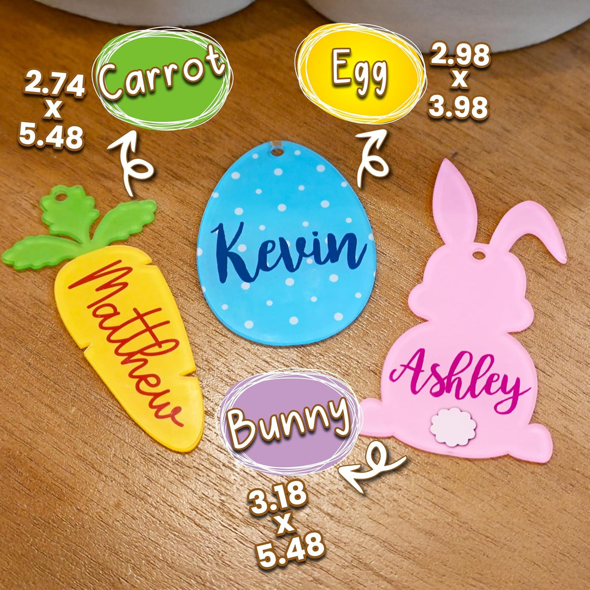 Personalized Easter Basket Name Tag, Custom Acrylic Carrot Gift