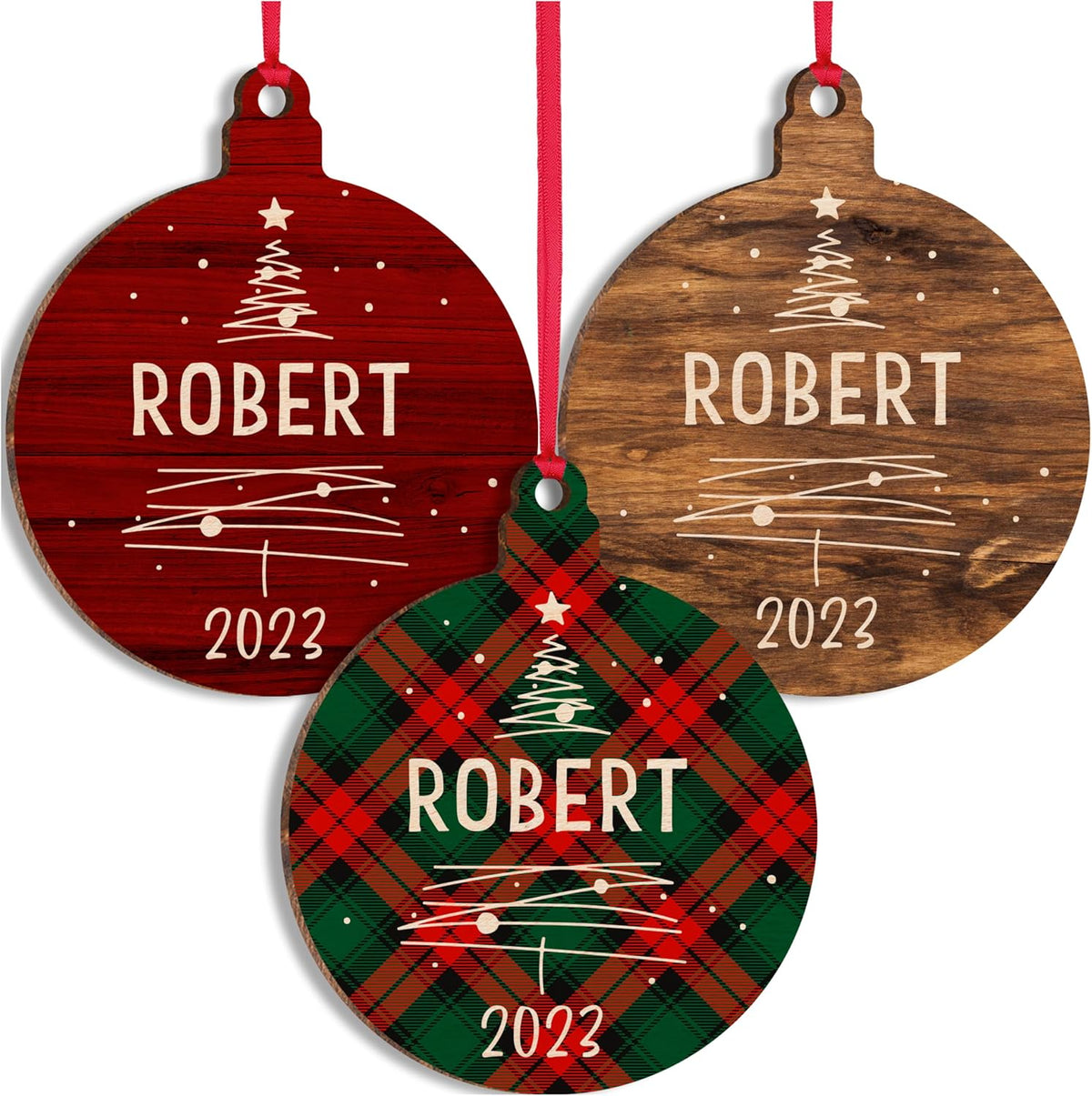 Customized Christmas Tree Decor Ornament, Personalized 2023 Xmas Stocking & Gift Tag