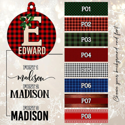 Custom Acrylic Christmas Ornaments - Personalized Monogrammed Initial & Pine Tree Holiday Decorations, Memorial Keepsake with Year for Holidays & Special Occasions