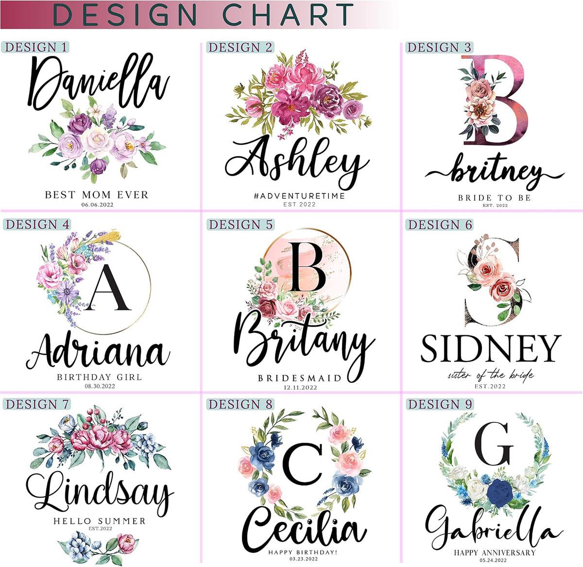 Zexpa Apparel Personalized Floral Initial Tote Bags for Women – Custom Name Monogram Gift for Mom, Grandma, or Wife – Bridesmaid Wedding Shoulder Bag – Reusable Mother’s Day Gift Idea