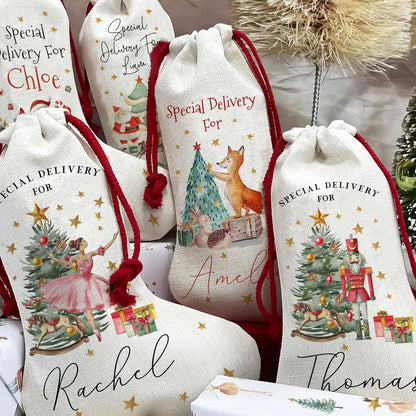 Personalized Christmas Stocking with Name - Custom Stocking - Choose Different Designs - Christmas Decorations Special Delivery for Family & Friends Gift for Girlfriend & Boyfriend
