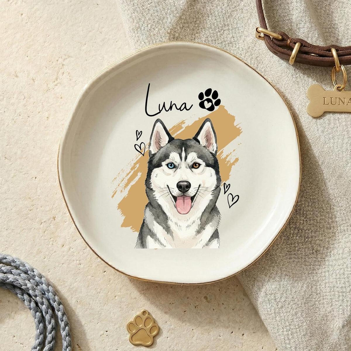 Personalized Ring Dish with Name, Custom Jewelry Tray Gift for Women, Bridesmaids, Mom, Grandma, or Best Friends