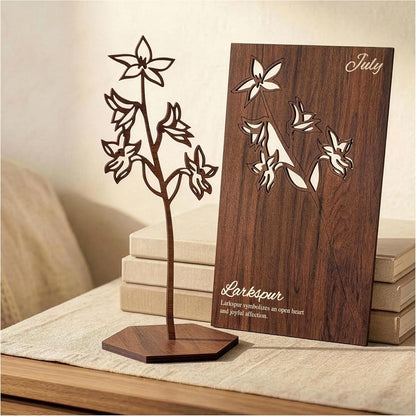 Birth Month Flower Wooden Decor, Grandma Mothers Day Gift for Mom Nana Gigi, Elegant Floral Home Decor, Birthday Christmas Gift
