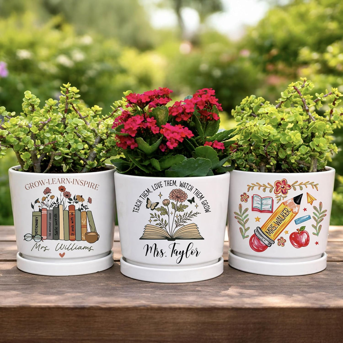 Zexpa Apparel Personalized Flower Pot for Grandma, Mom or Nana, Custom Birth Month Flower Planter with Names, Unique, Mother’s Day, Birthday or Holiday Present, Ceramic Pot