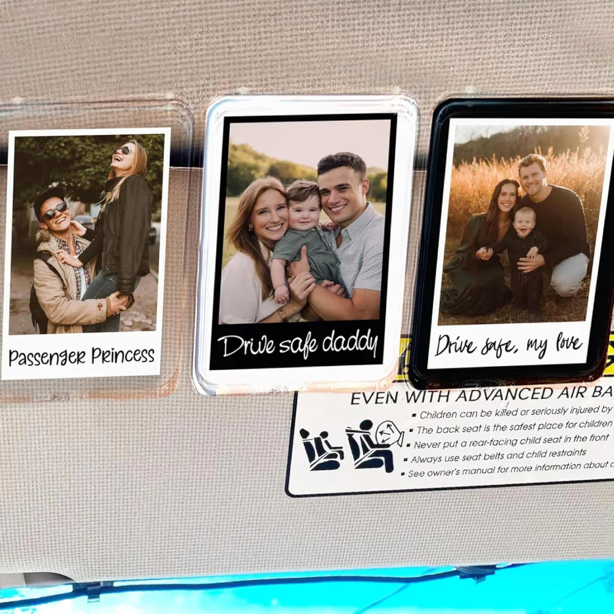 Personalized Cowboy Horseshoe Car Visor Clip – Custom Photo & Message Gift for Dad – Drive Safe Daddy – Cute Father’s Day Car Accessory from Kids – Best Dad Ever