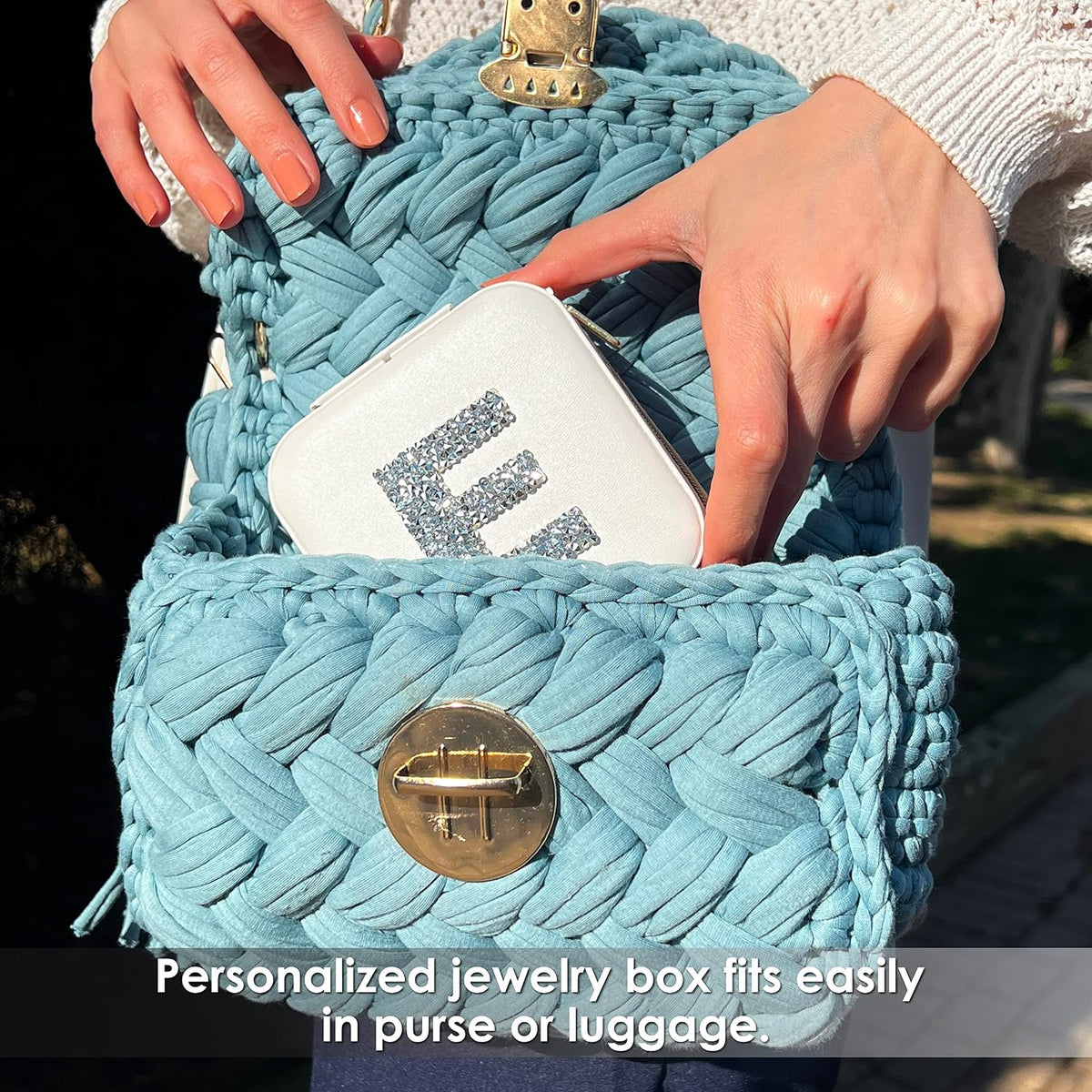 UNIQUE CUSTOM GIFTS Personalized Initial Jewelry Box Gifts for Women - White & Pink Colors - Travel Organizer Case for Girls - Bridesmaid Gift (White Box #K)