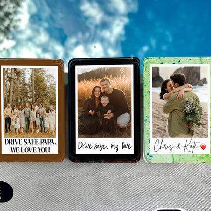 Personalized Cowboy Horseshoe Car Visor Clip – Custom Photo & Message Gift for Dad – Drive Safe Daddy – Cute Father’s Day Car Accessory from Kids – Best Dad Ever