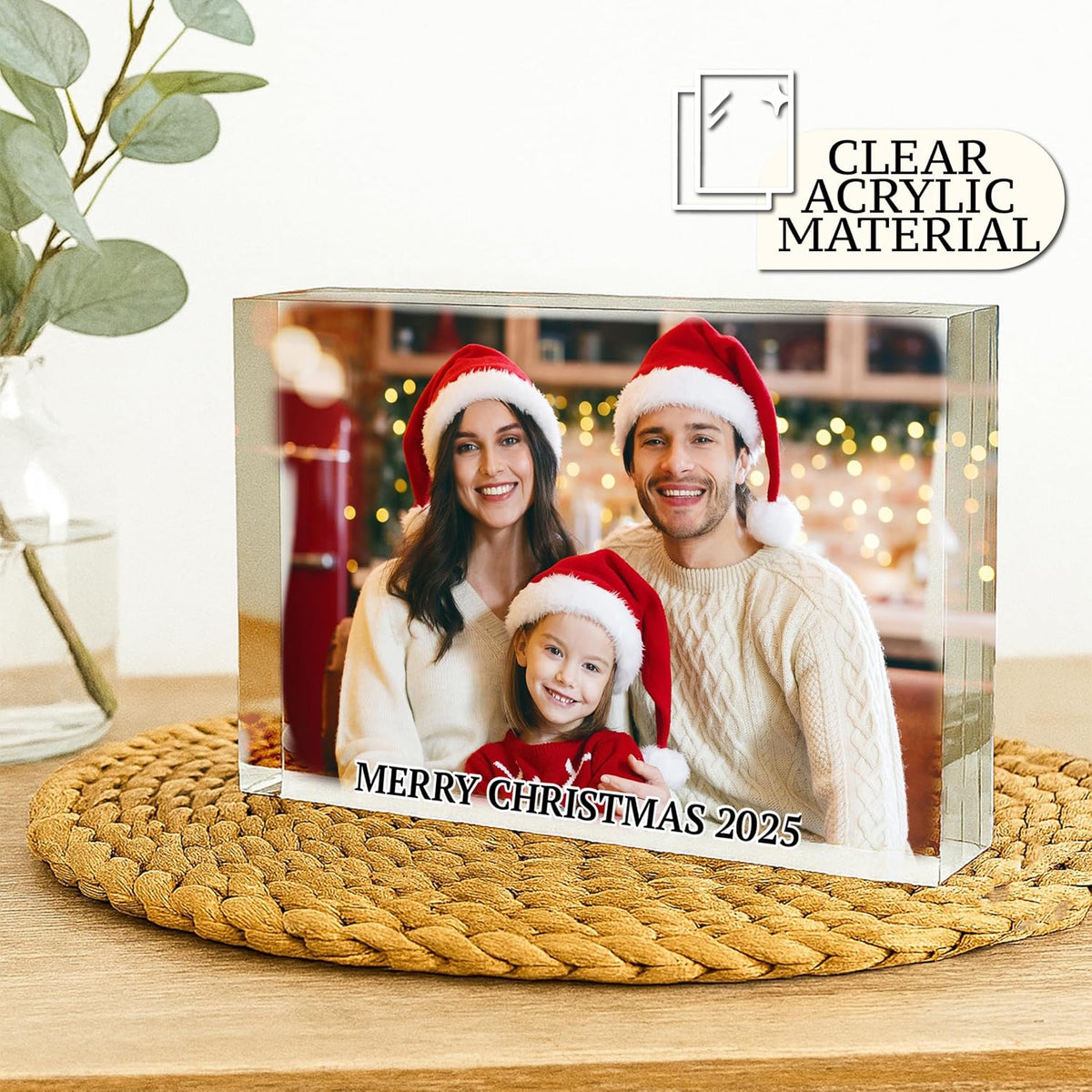 Zexpa Apparel Personalized Photo Gift – Acrylic Photo Block Desktop Frame – Custom Single Photo Display – Christmas, Mother’s Day & Father’s Day Gift for Family, Friends & Office Décor Keepsake